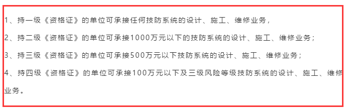 只持有安防資質(zhì)四級證書，可以承接1000萬的安防項目嗎？