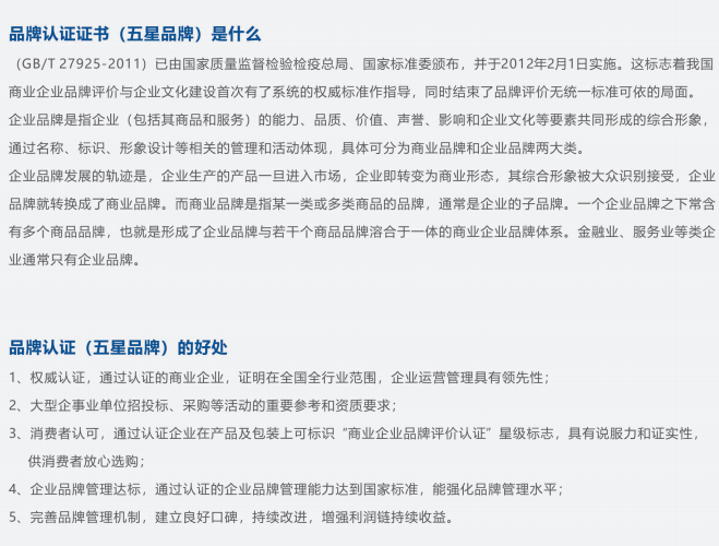 一圖掌握企業(yè)品牌認(rèn)證（五星）的5大好處